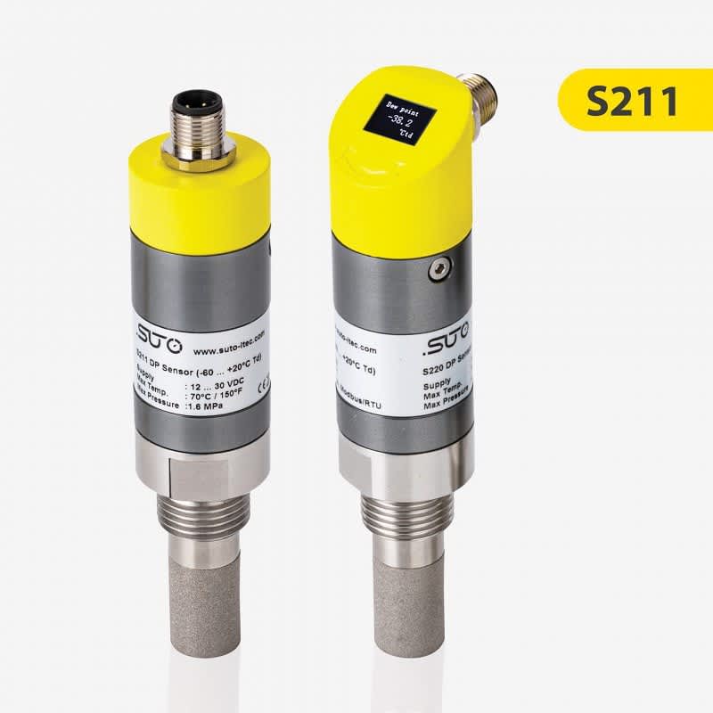 Industrial dew point sensors for compressed air measurement with digital display and electrical connectors