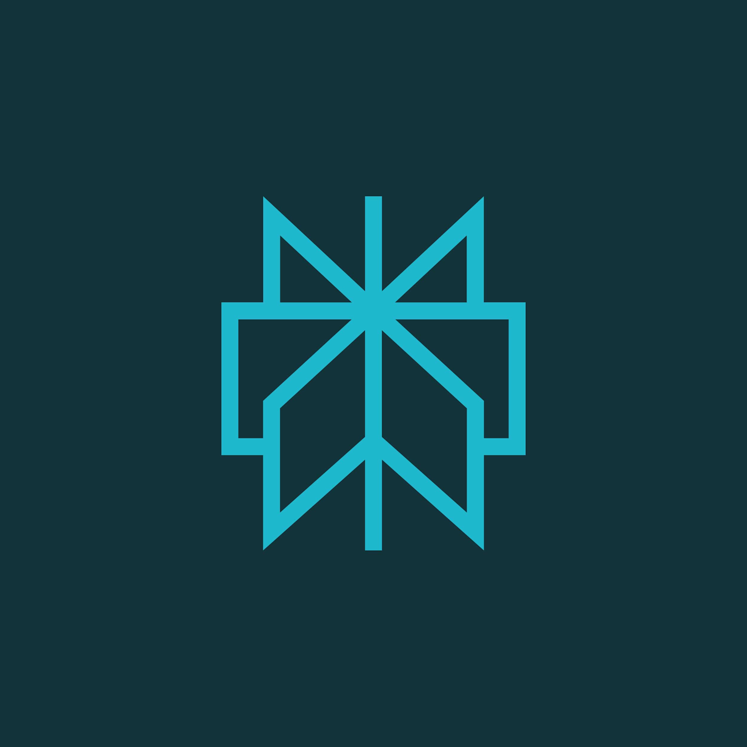 Perplexity AI logo featuring a stylized geometric turquoise design on a dark teal background.
