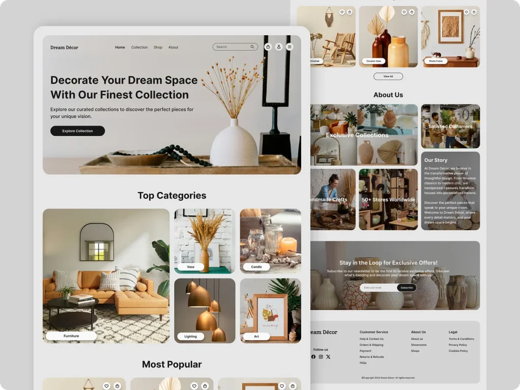 E-commerce website design example