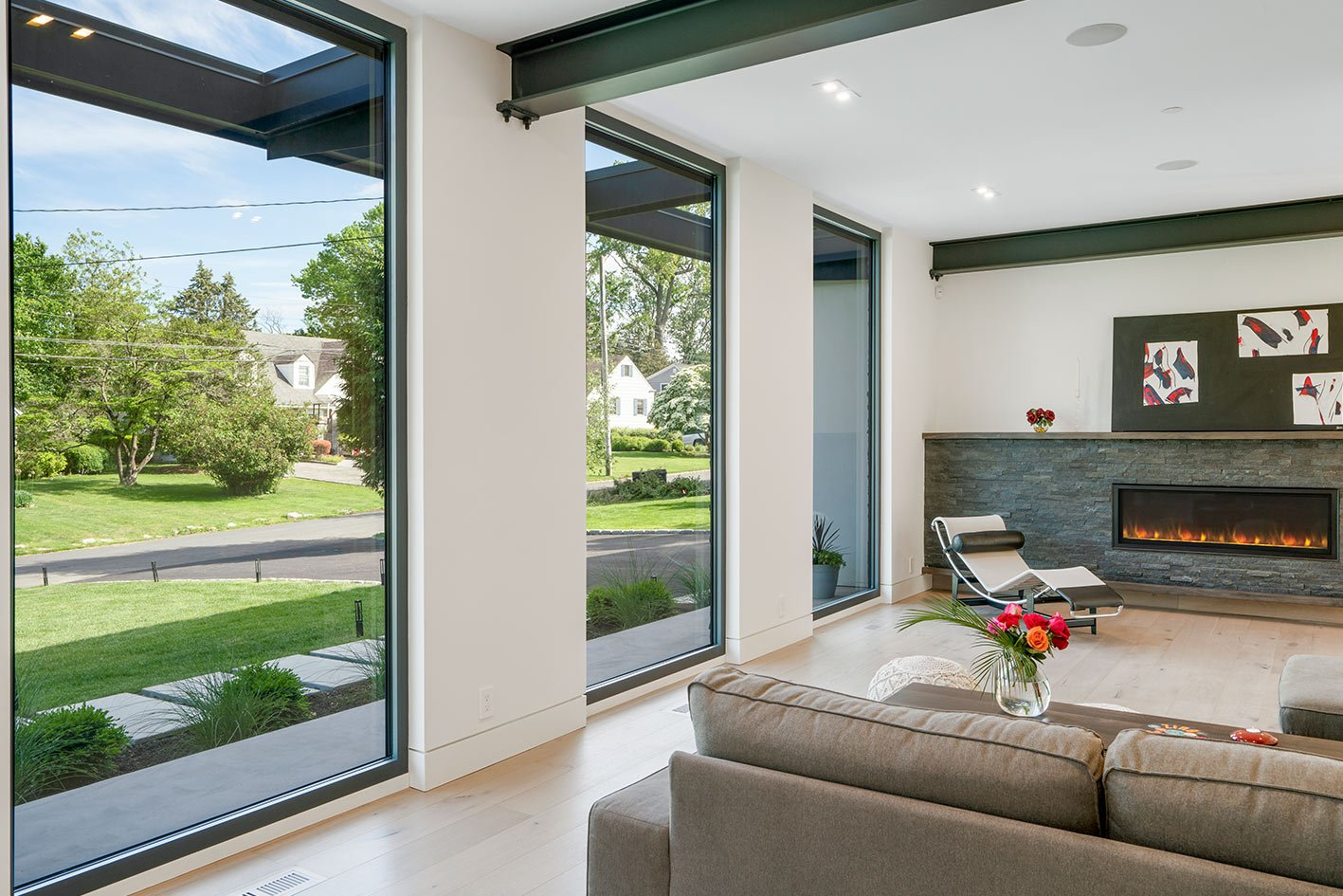 Living room with large windows