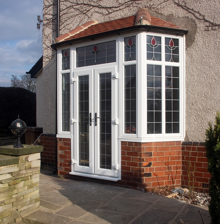 White UPVC windows exterior