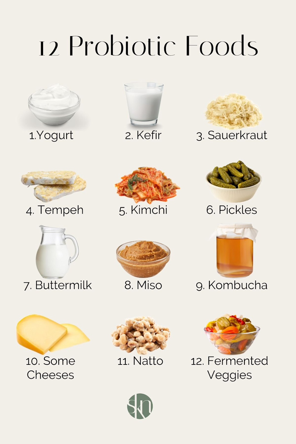 Twelve common probiotic foods that support gut health and microbial diversity