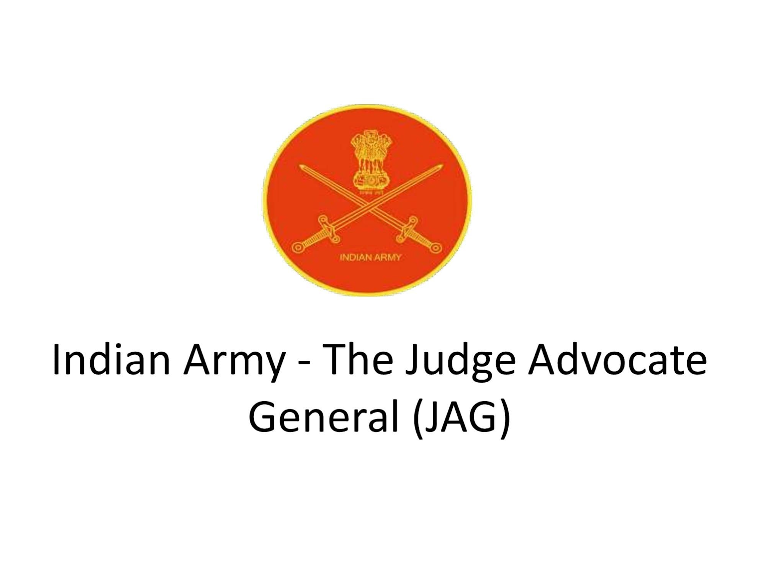 Emblem of the Indian Army Judge Advocate General branch representing military legal affairs
