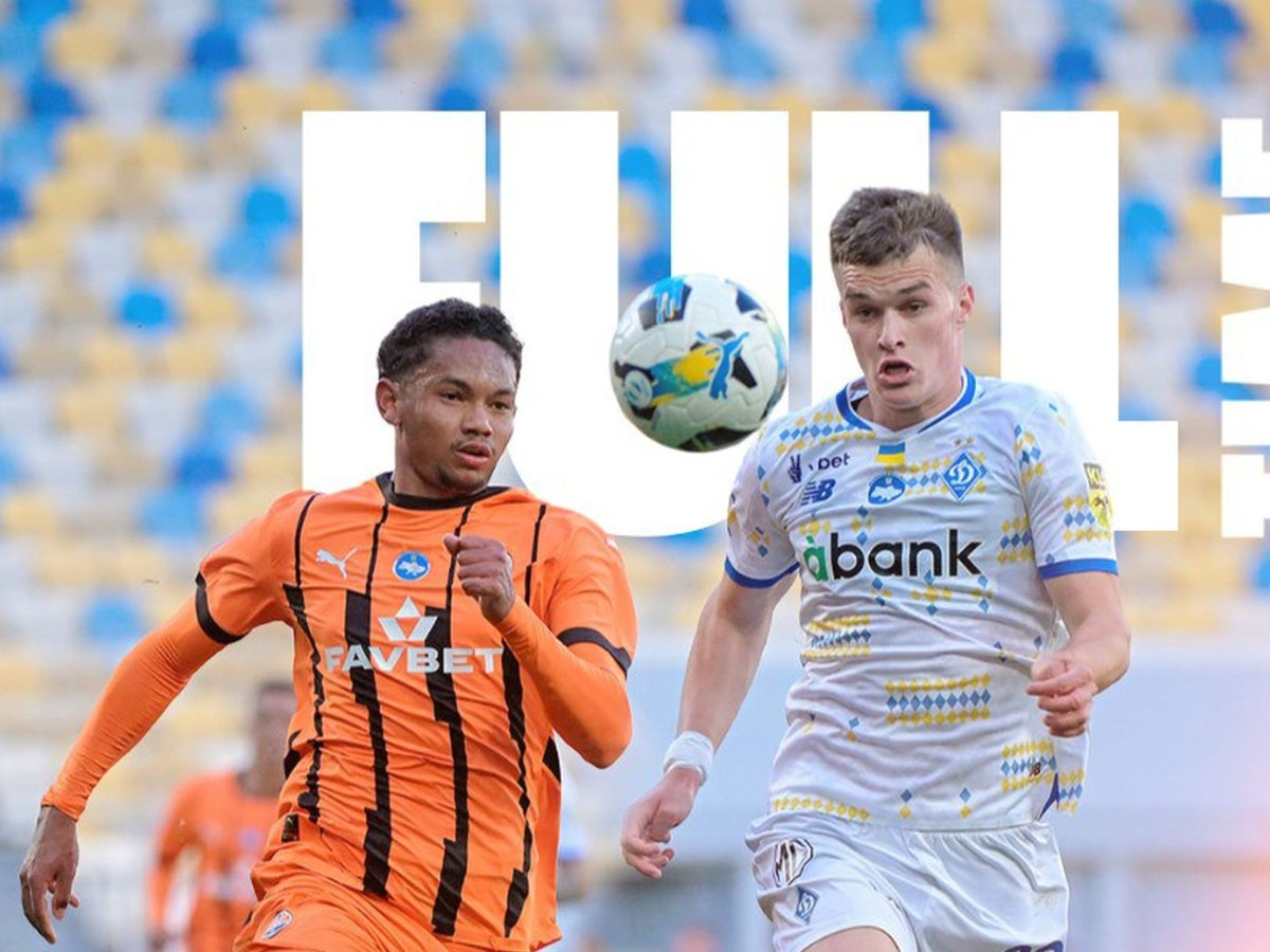 Shakhtar Donetsk and Dynamo Kyiv players competing during a football match in Ukraine