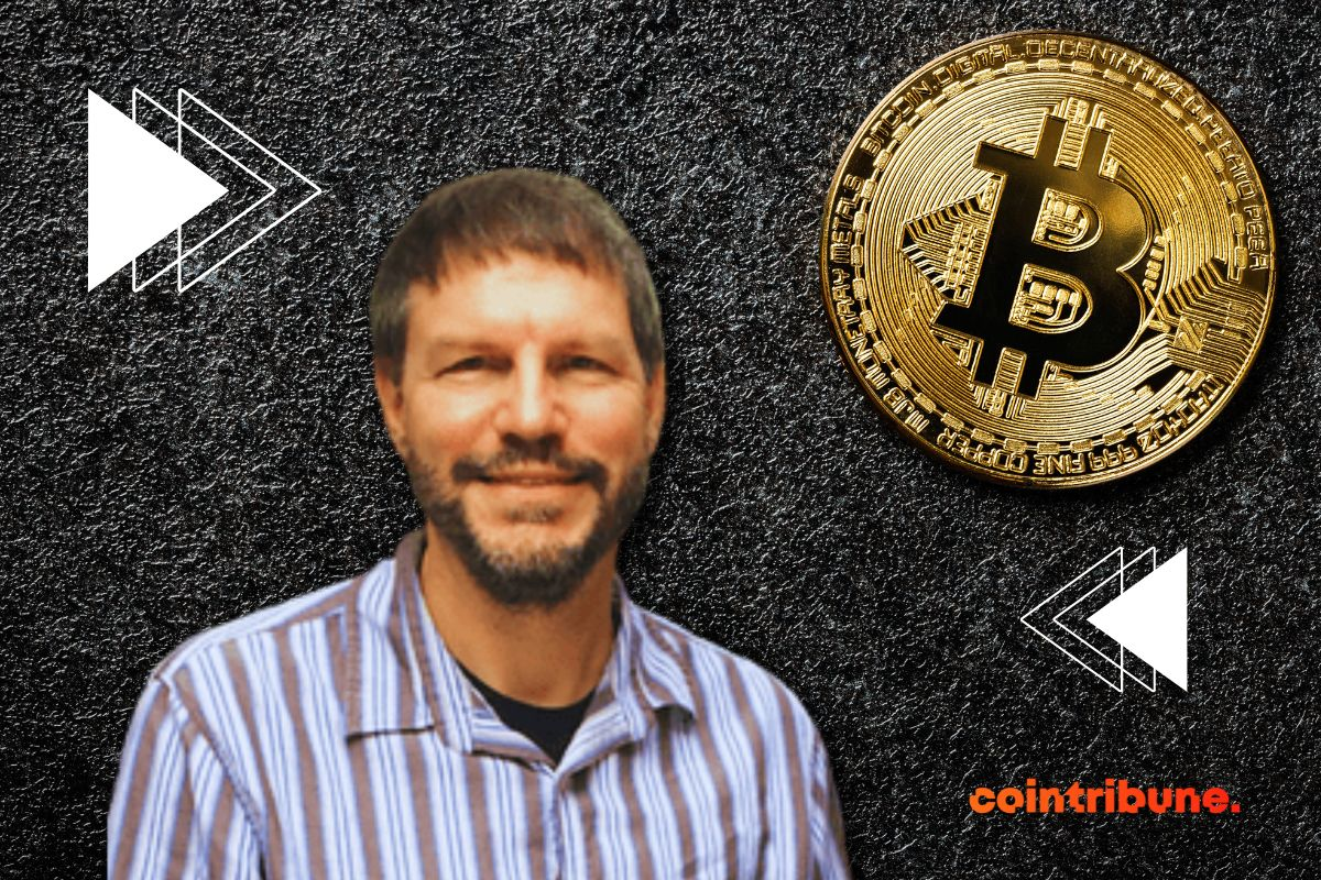 The image links Nick Szabo with Bitcoin, suggesting his possible identity as Satoshi Nakamoto in cryptocurrency discussions.