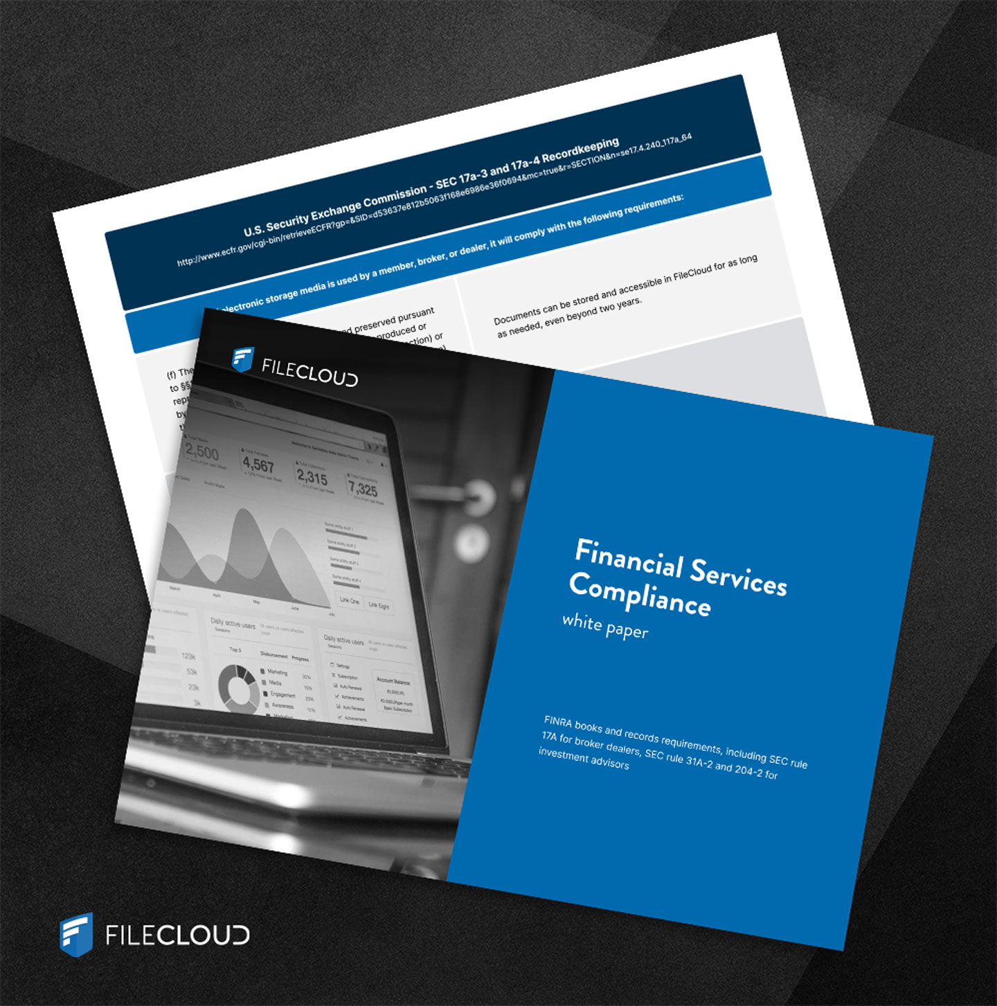 Financial services compliance documents covering FINRA and SEC regulations for broker dealers and investment advisors