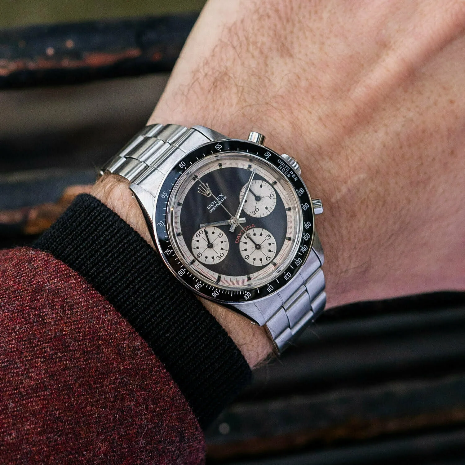 Rolex Daytona 6264 'Paul Newman' vintage watch with iconic dial and stainless steel bracelet