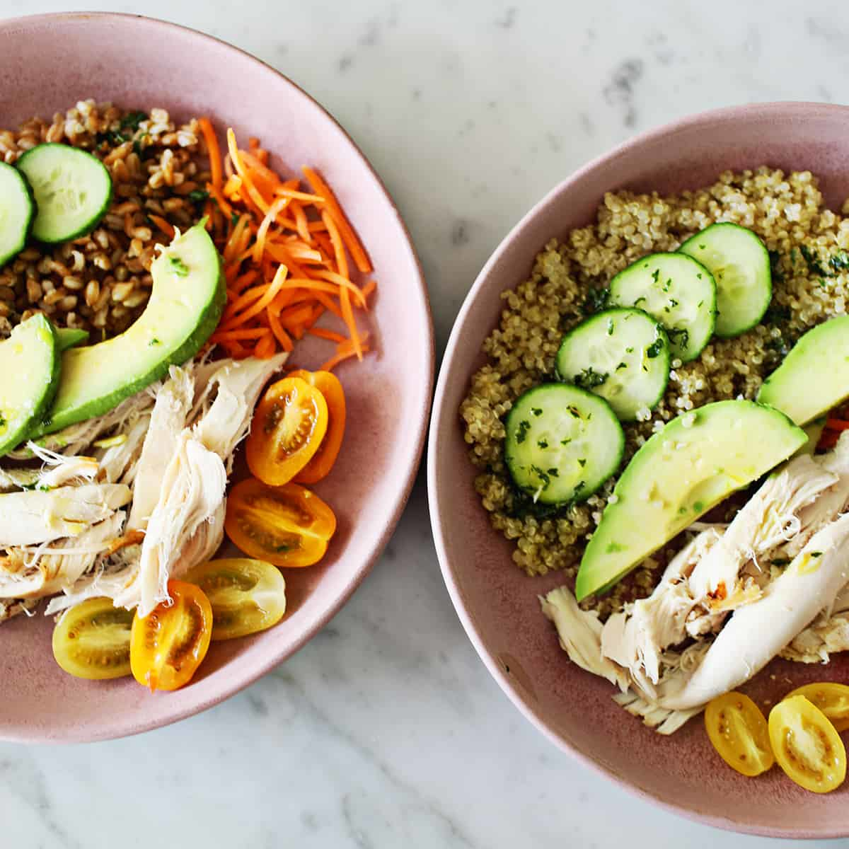 Healthy grain bowls