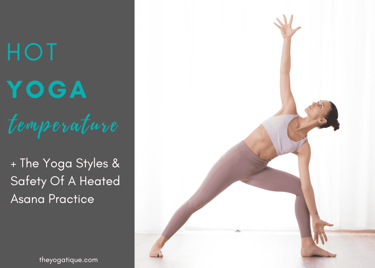 Woman practicing a side angle yoga pose indoors illustrating hot yoga practice