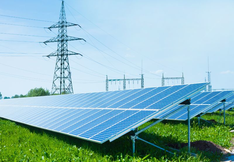 Solar panels with transmission infrastructure