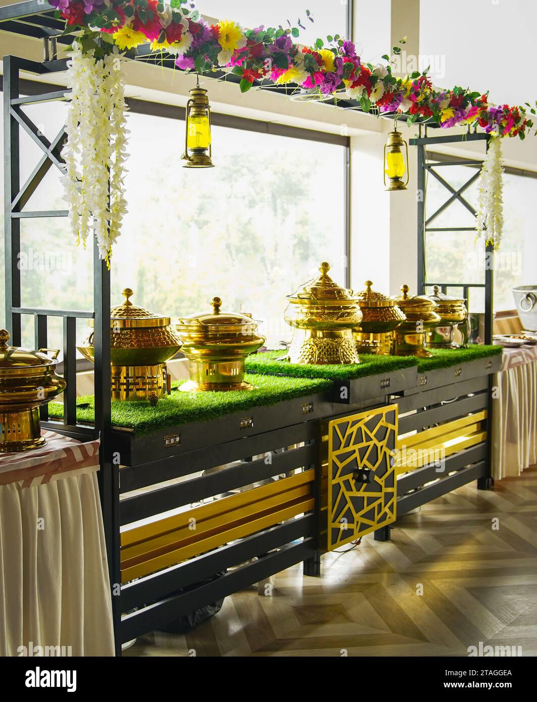 Elegant Indian wedding buffet setup