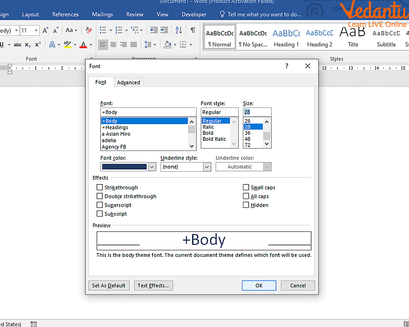 Word Formatting