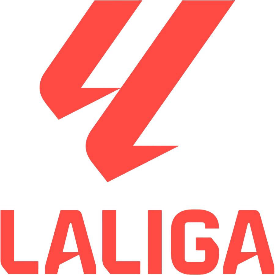 Official LaLiga EA Sports 2025 season logo featuring bold red arrows and branding