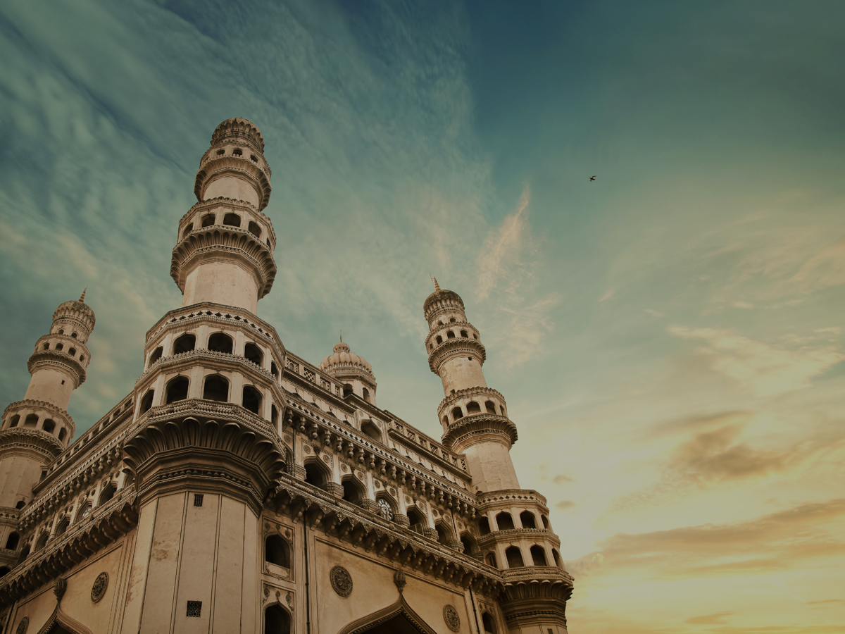 Charminar monument at sunset, a must-visit historic site in Hyderabad
