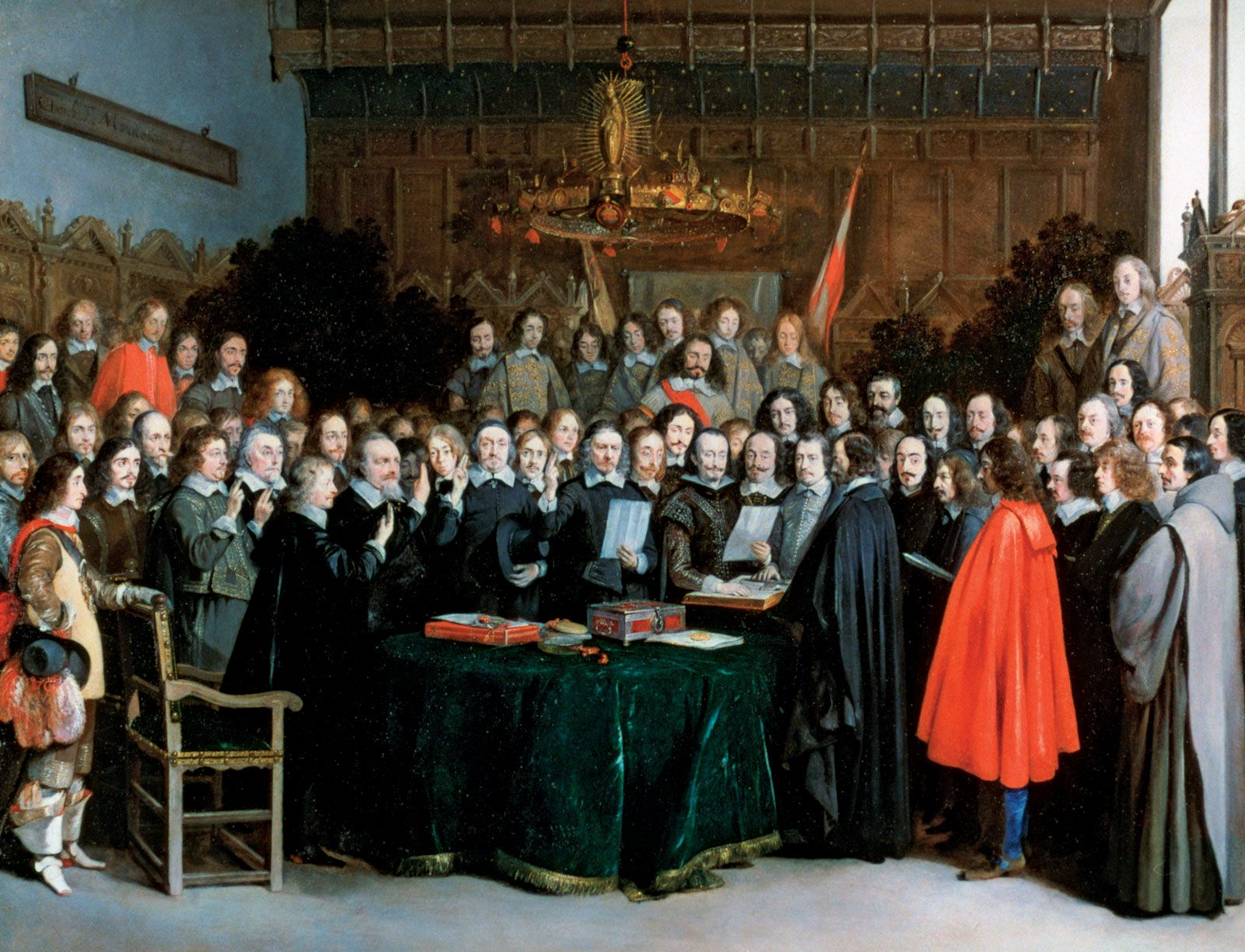 Artistic depiction of the Peace of Westphalia negotiations, a foundational event for modern world order and sovereignty principles.