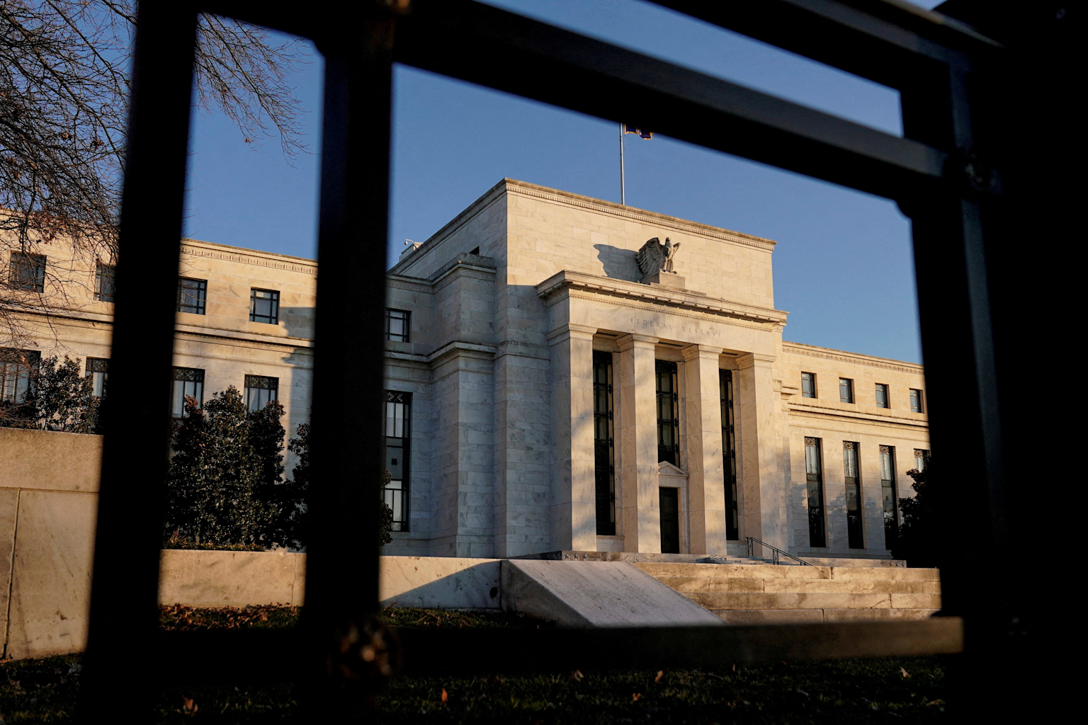 Exterior view of the Federal Reserve building, a key institution influencing US economic policy and employment data
