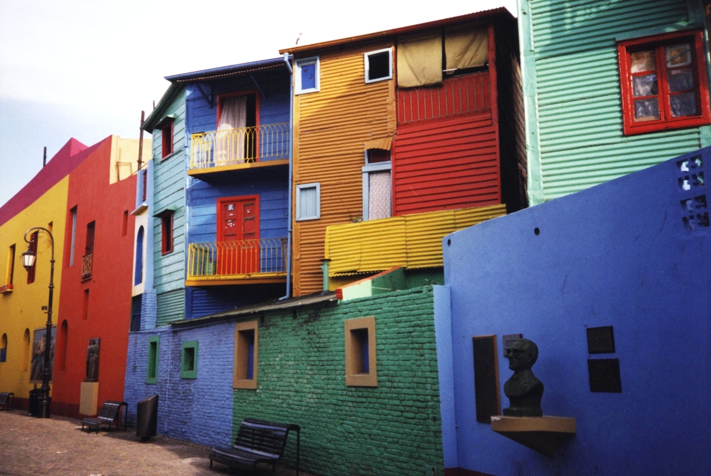 Colorful buildings and artistic ambiance of Caminito street in La Boca, Buenos Aires