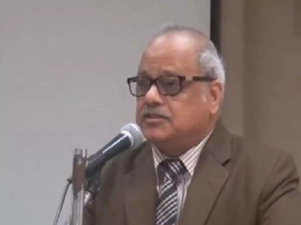 Justice P.C. Ghose, former Supreme Court judge and head of the commission on the Kaleshwaram project, speaking at a formal event