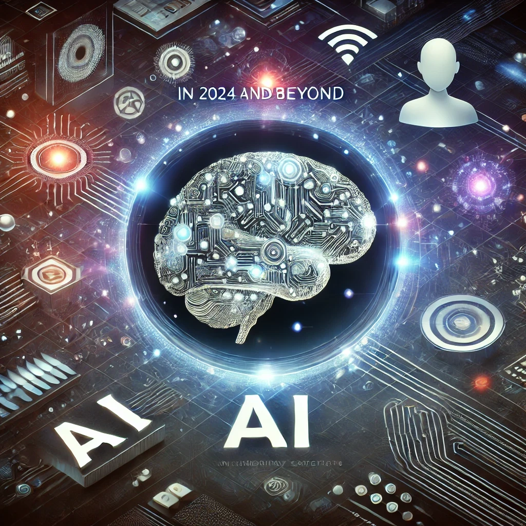 Futuristic depiction of AI and brain-computer interface technology