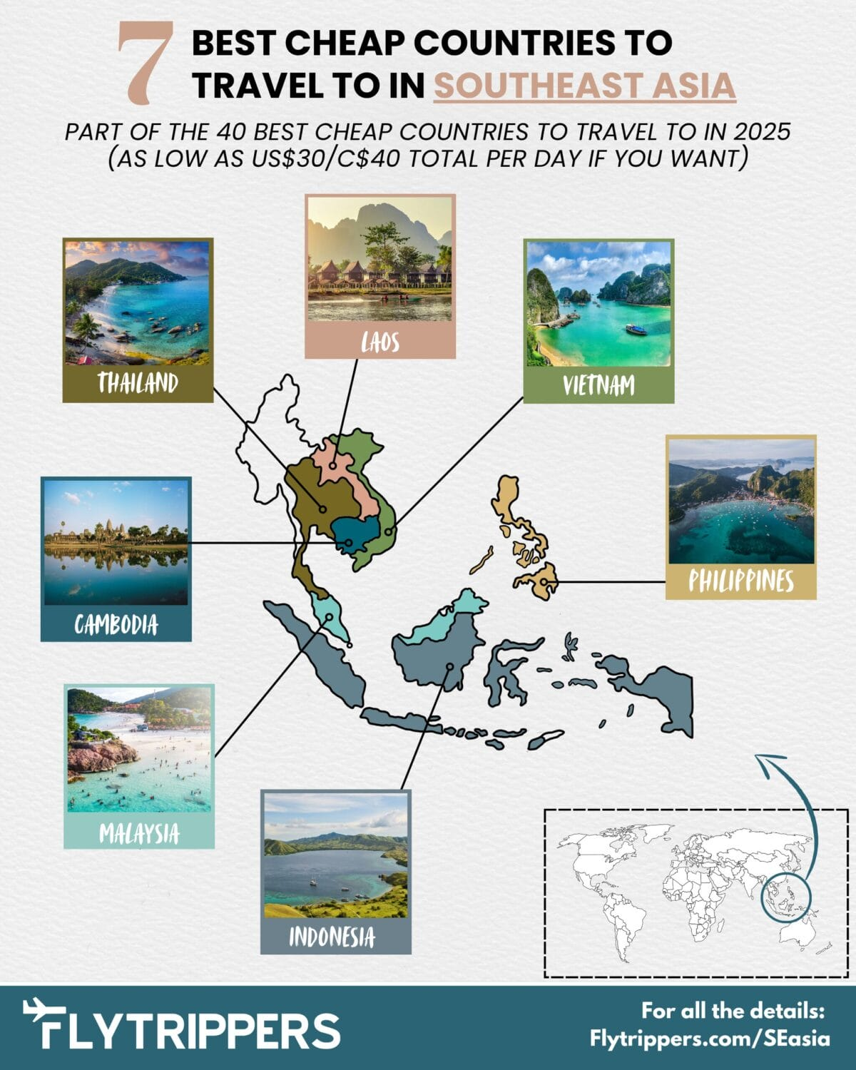 Seven affordable travel destinations in Southeast Asia with daily costs as low as US$30