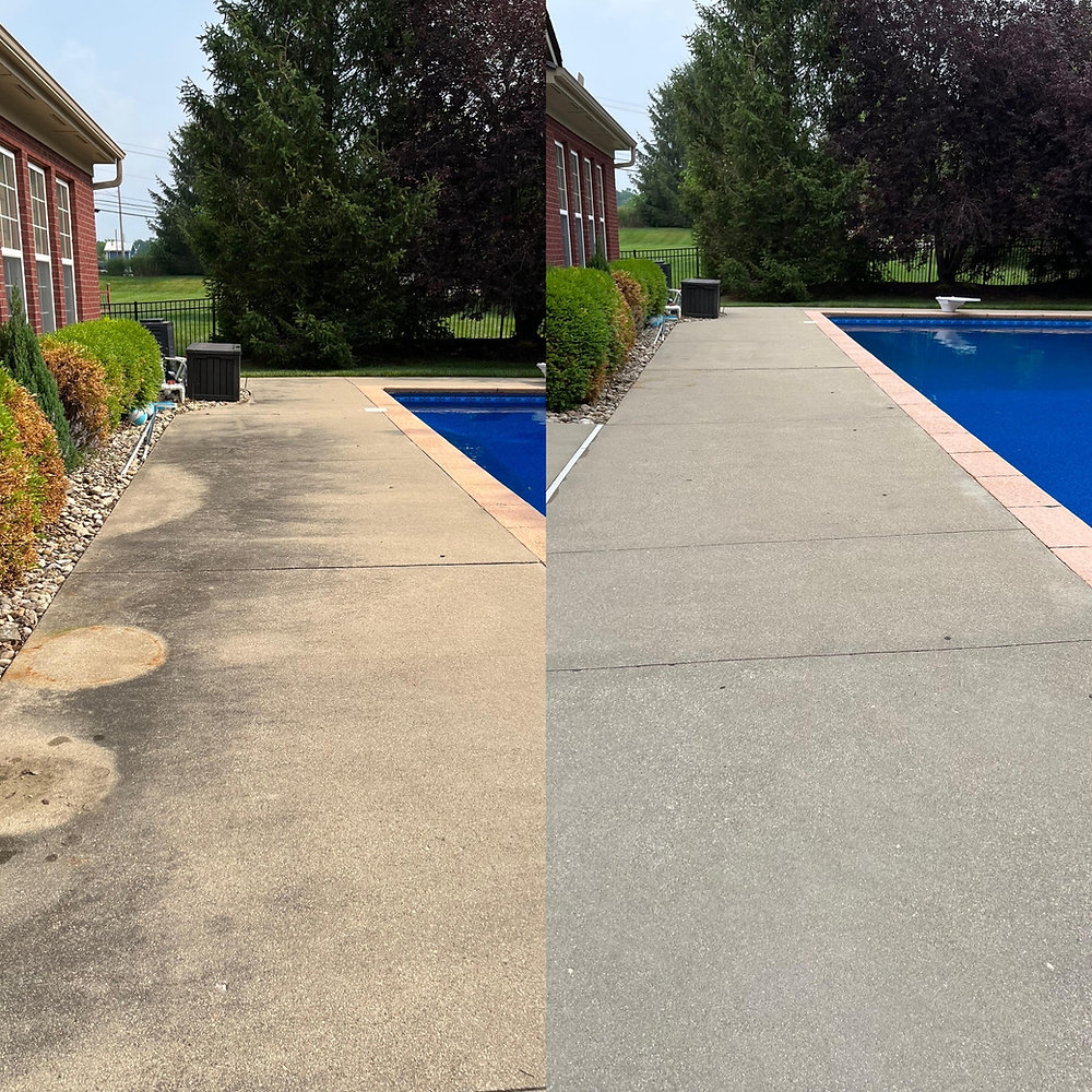 Pressure washing before and after