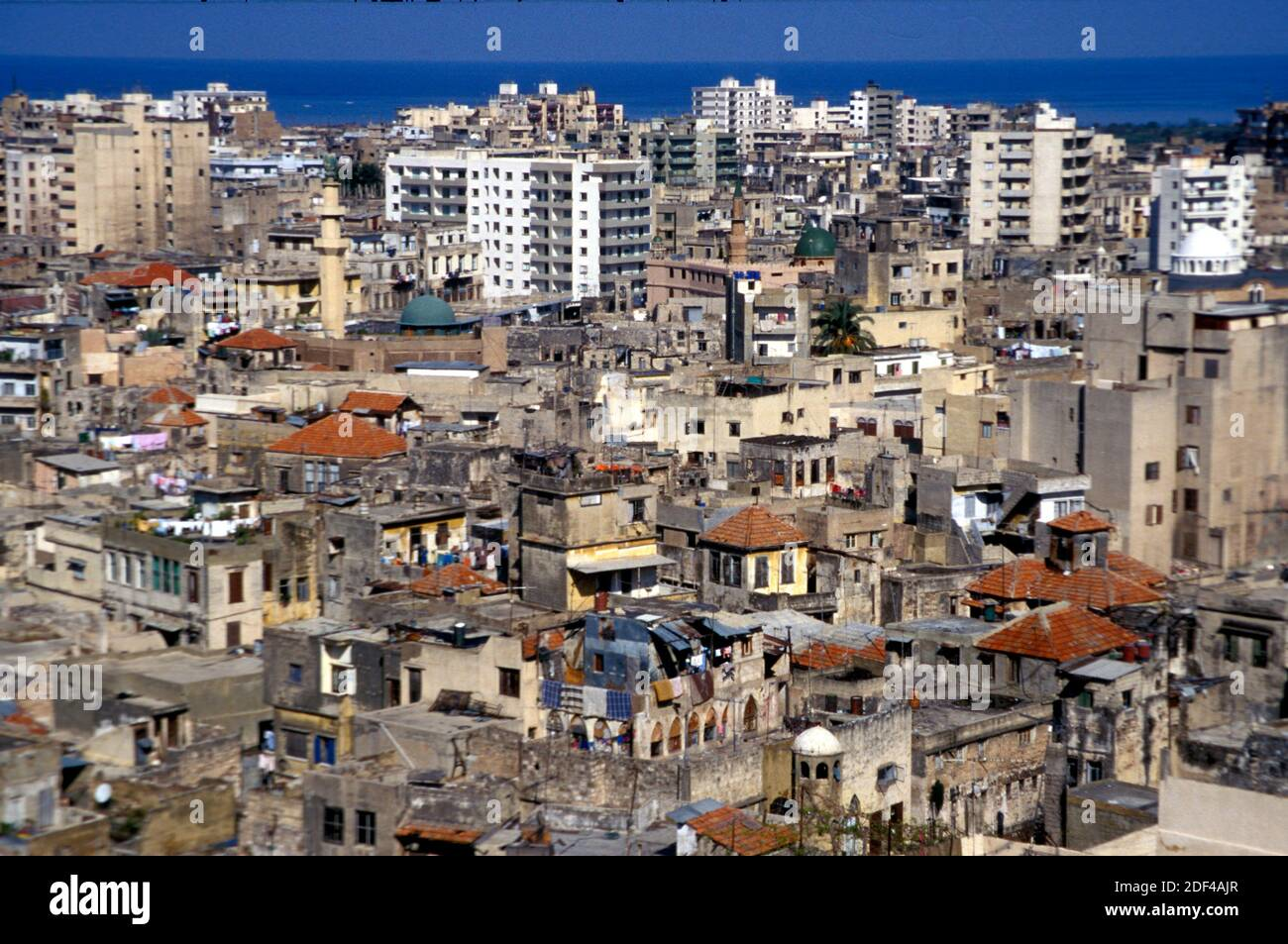 View of Tripoli, Lebanon, showing a mix of traditional and modern buildings near the Mediterranean coast