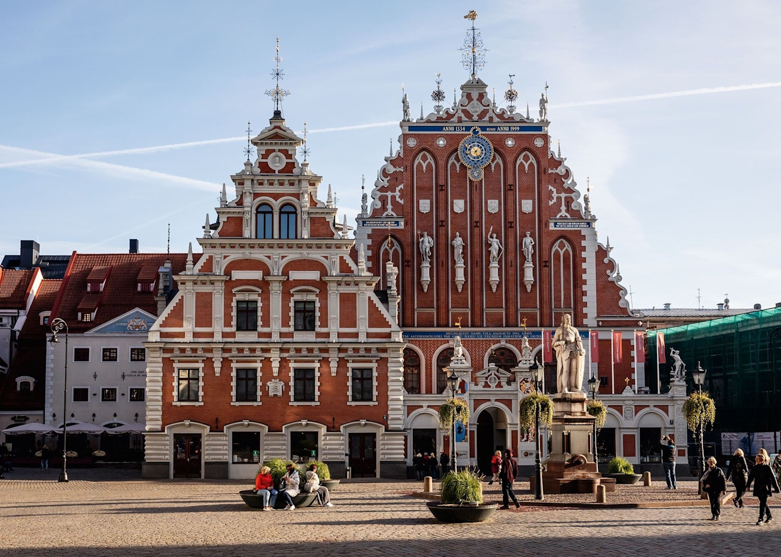 Historic buildings in Riga Old Town showcase the architectural heritage of Latvia's capital