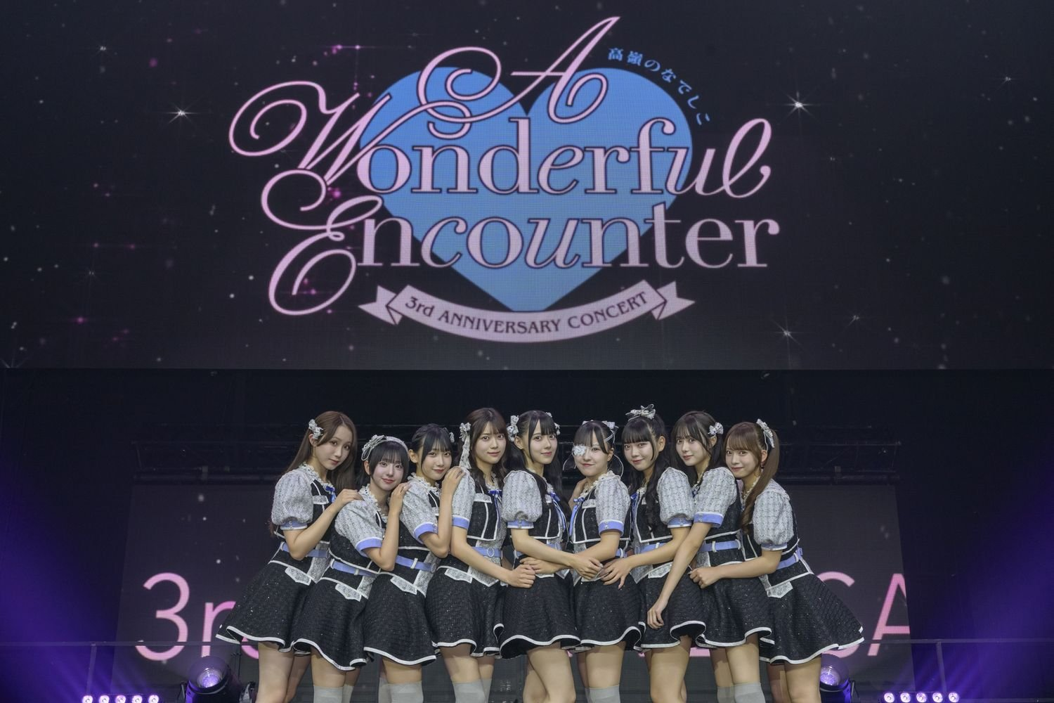 The idol group 高嶺のなでしこ during their 3rd anniversary concert "A Wonderful Encounter" at Makuhari Messe.