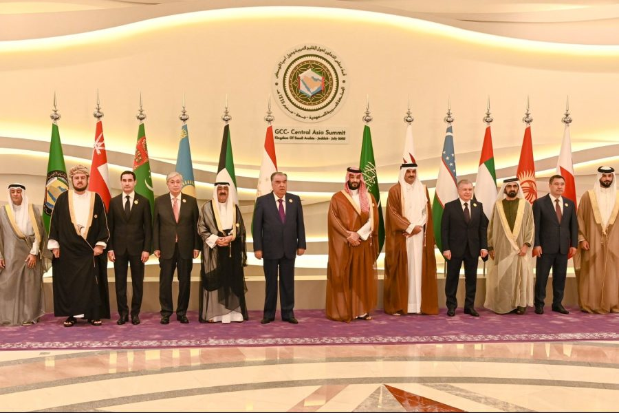 Group photo of GCC and Central Asian leaders at the 2022 summit in Jeddah, Saudi Arabia