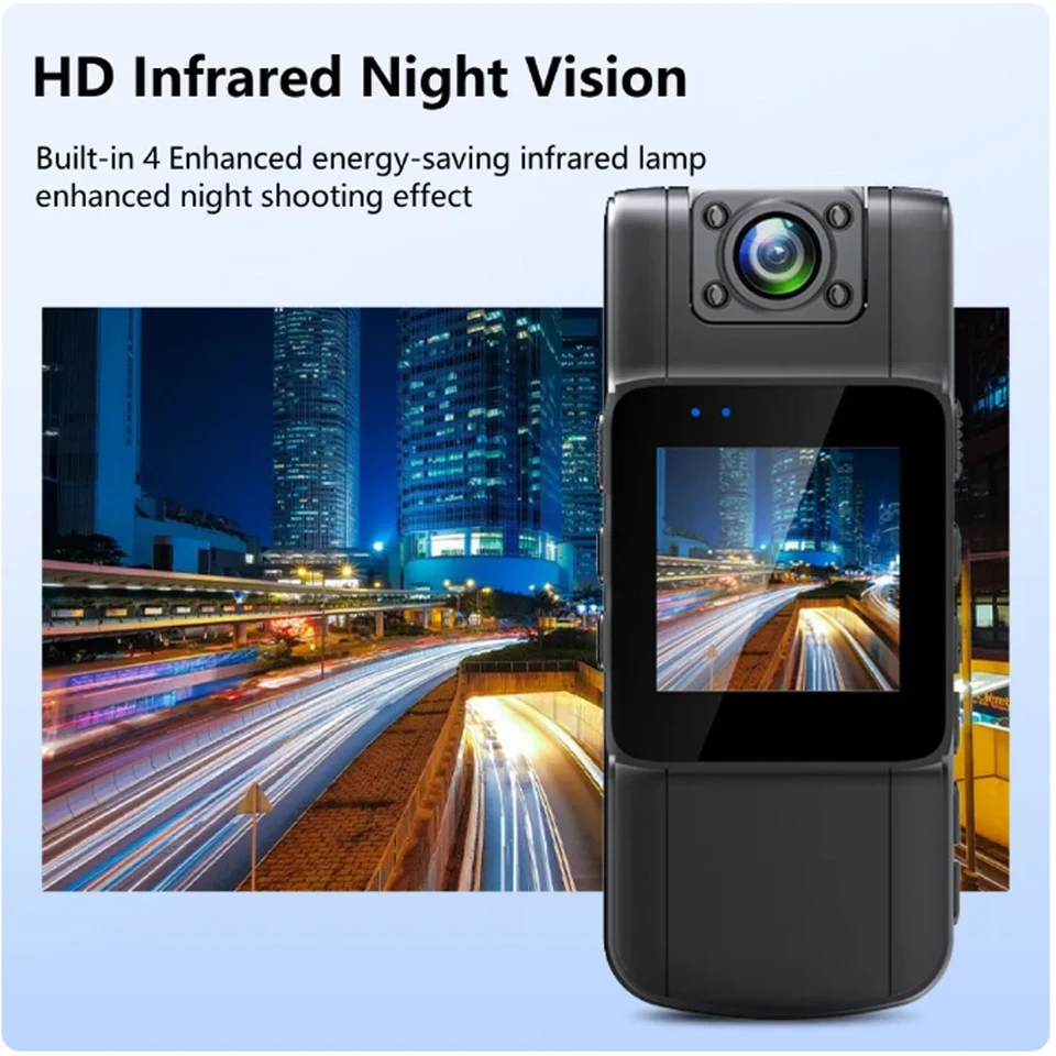 L11 body camera with built-in 4-enhanced infrared LED lamps for improved night vision and energy-saving