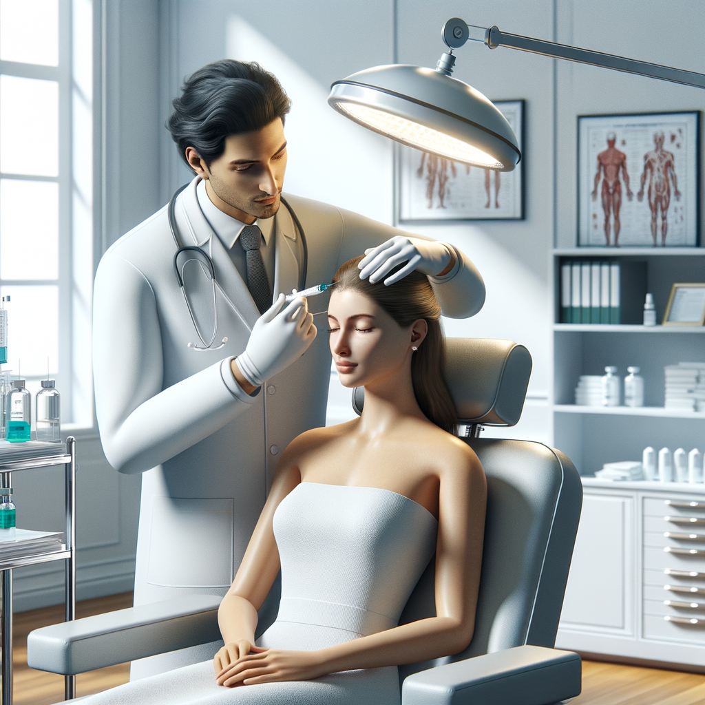 Реалистичное фото процедуры мезотерапии для волос