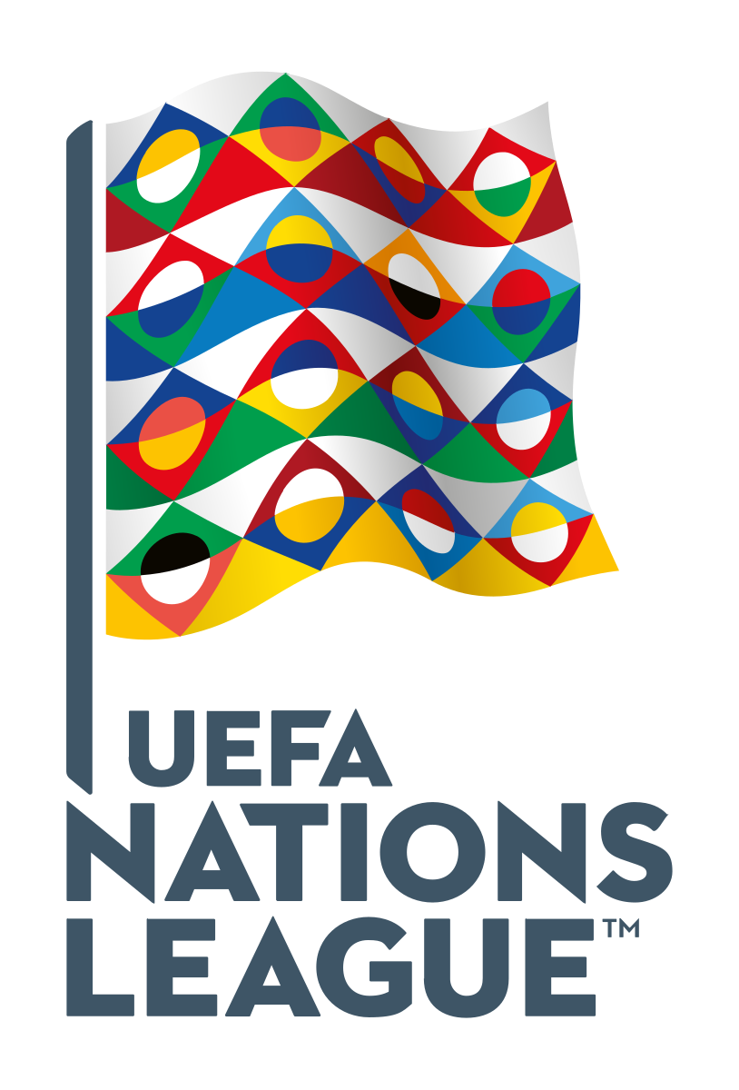 Official UEFA Nations League logo with colorful waving flag