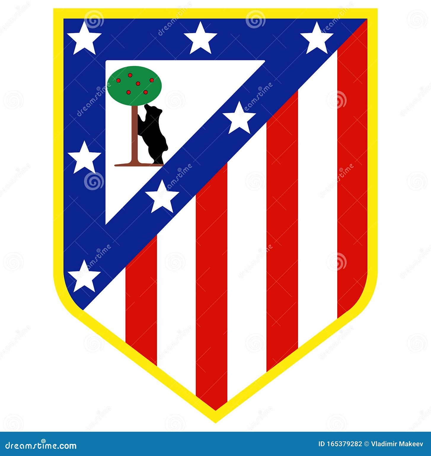 Atlético de Madrid football club crest showing the iconic bear and tree emblem and redwhite stripes