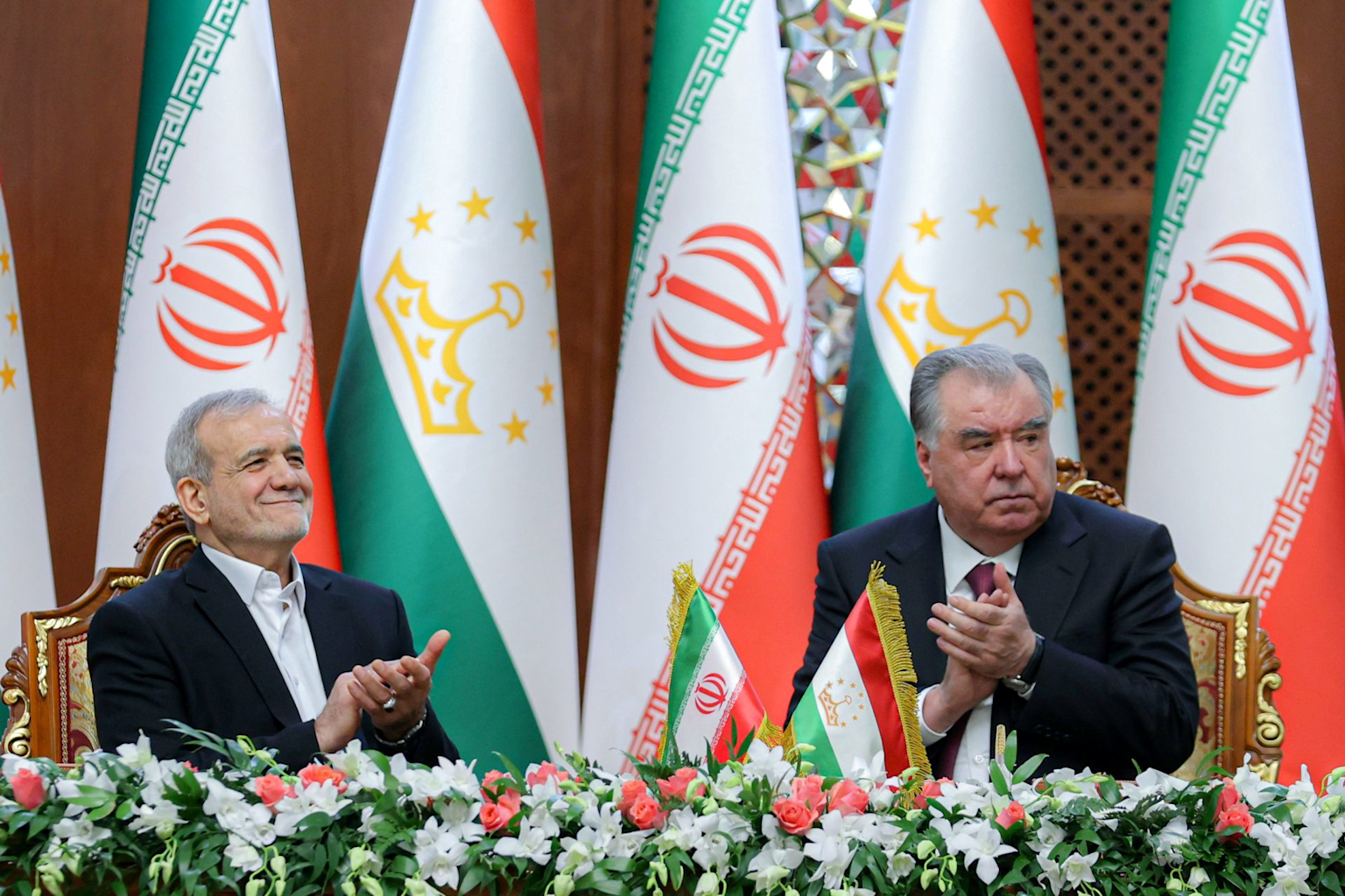 Iran-Tajikistan bilateral meeting and agreement signing