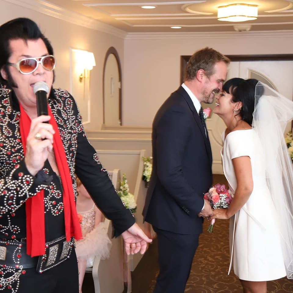 Lily Allen and David Harbour share an intimate moment at their wedding ceremony in 2020
