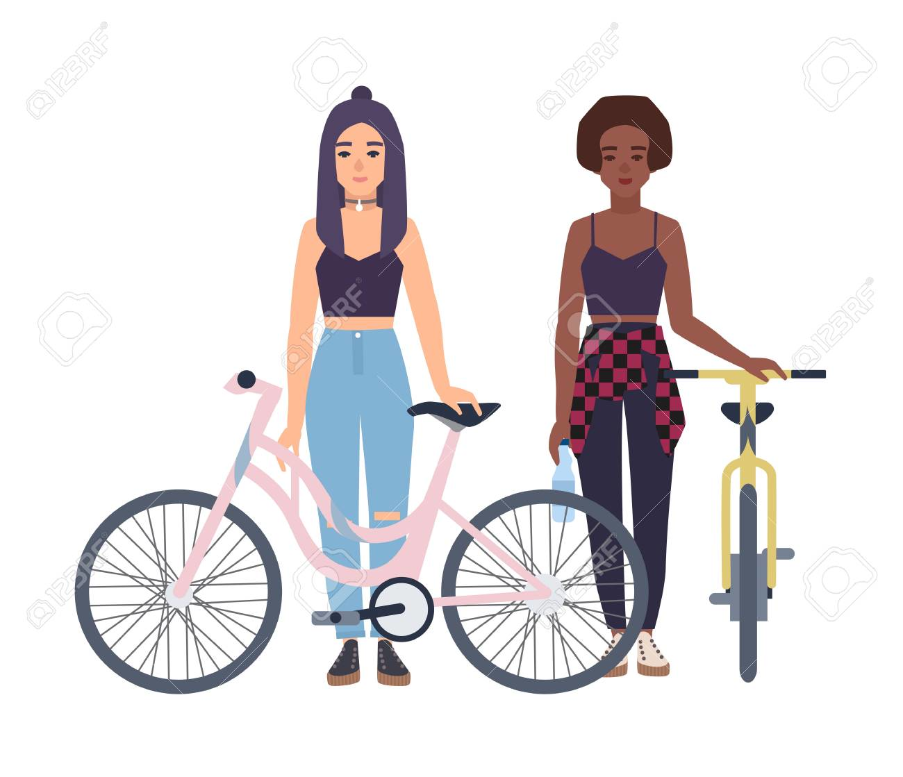 Diverse cyclists illustration