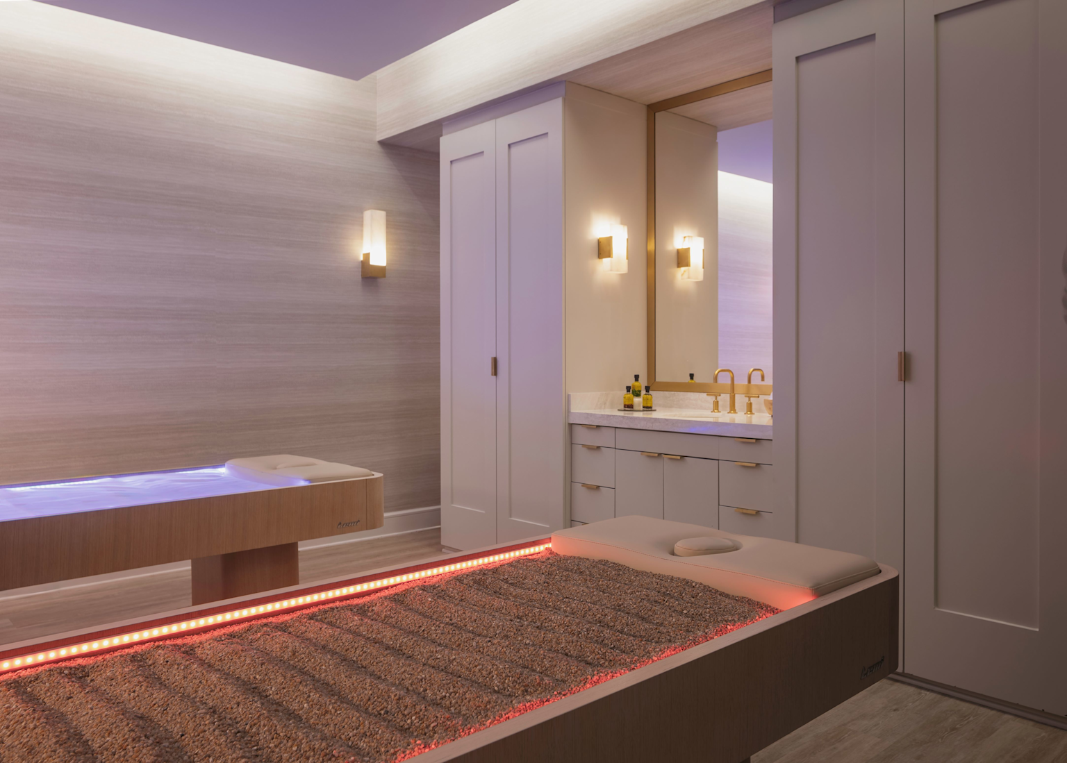 Luxury spa treatment room with modern amenities at a five-star resort
