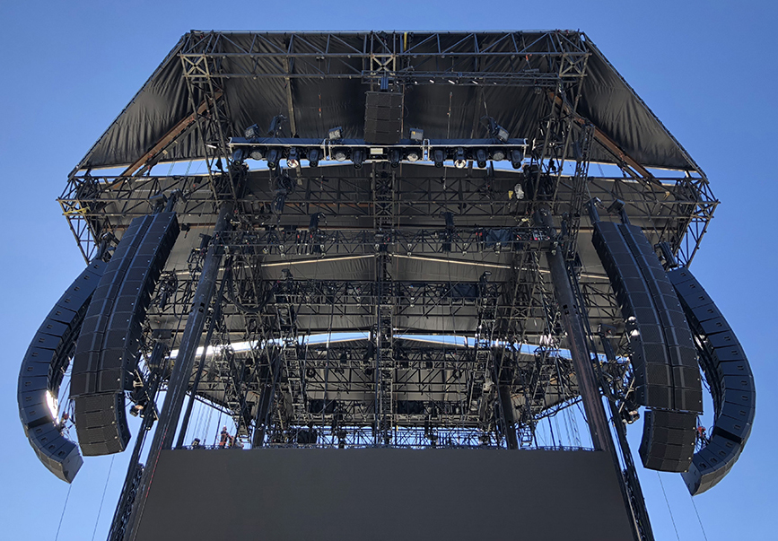 Duży system koncertowy z line array