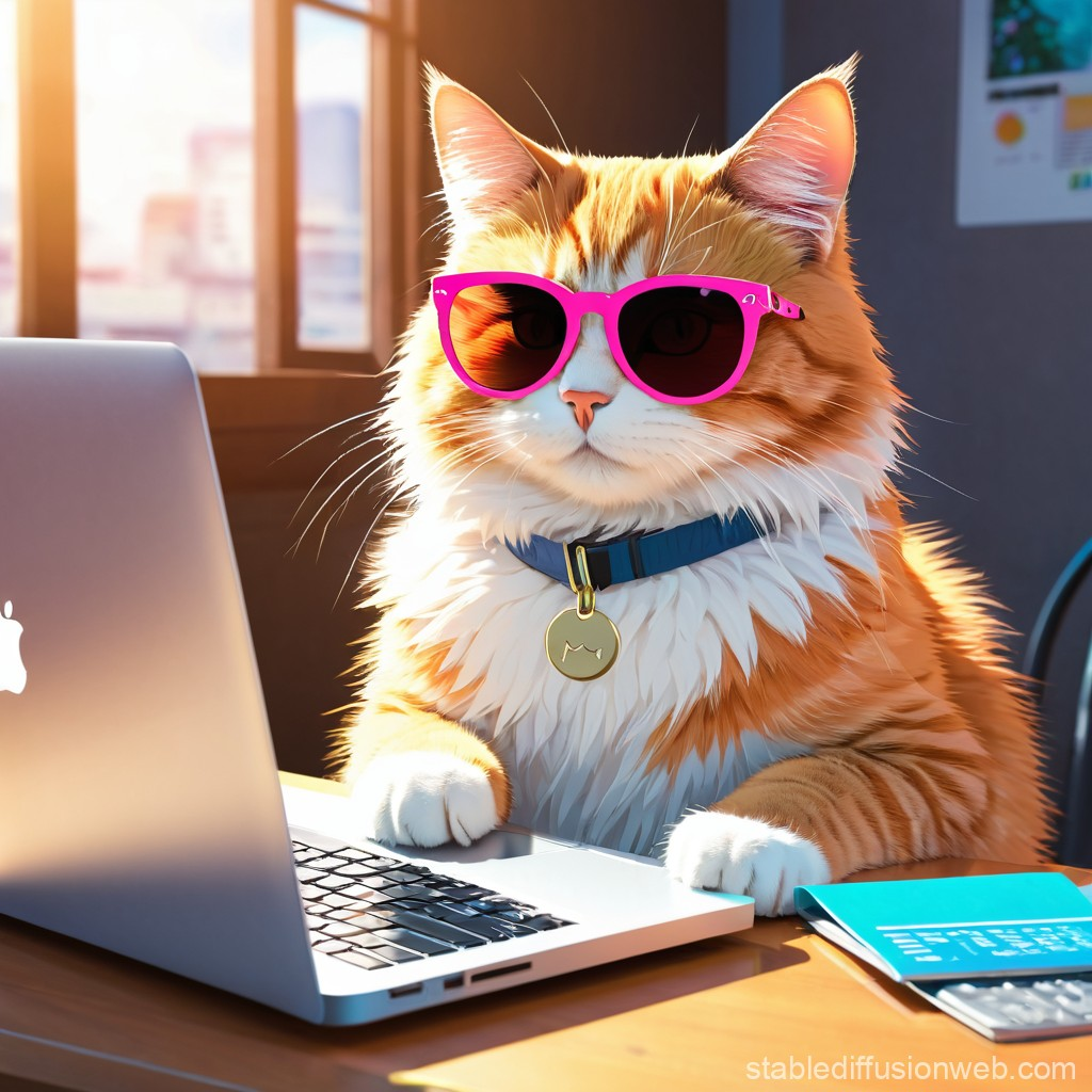 Кот-программист за работой