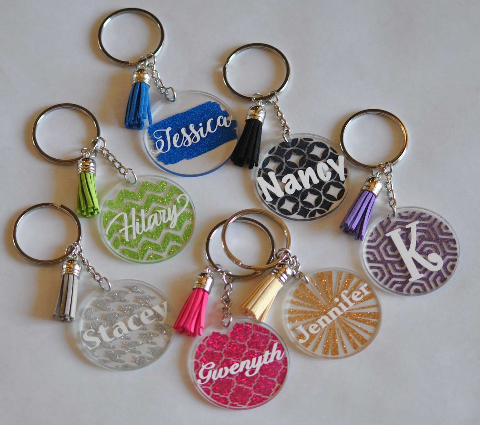 Personalized Glitter Keychains