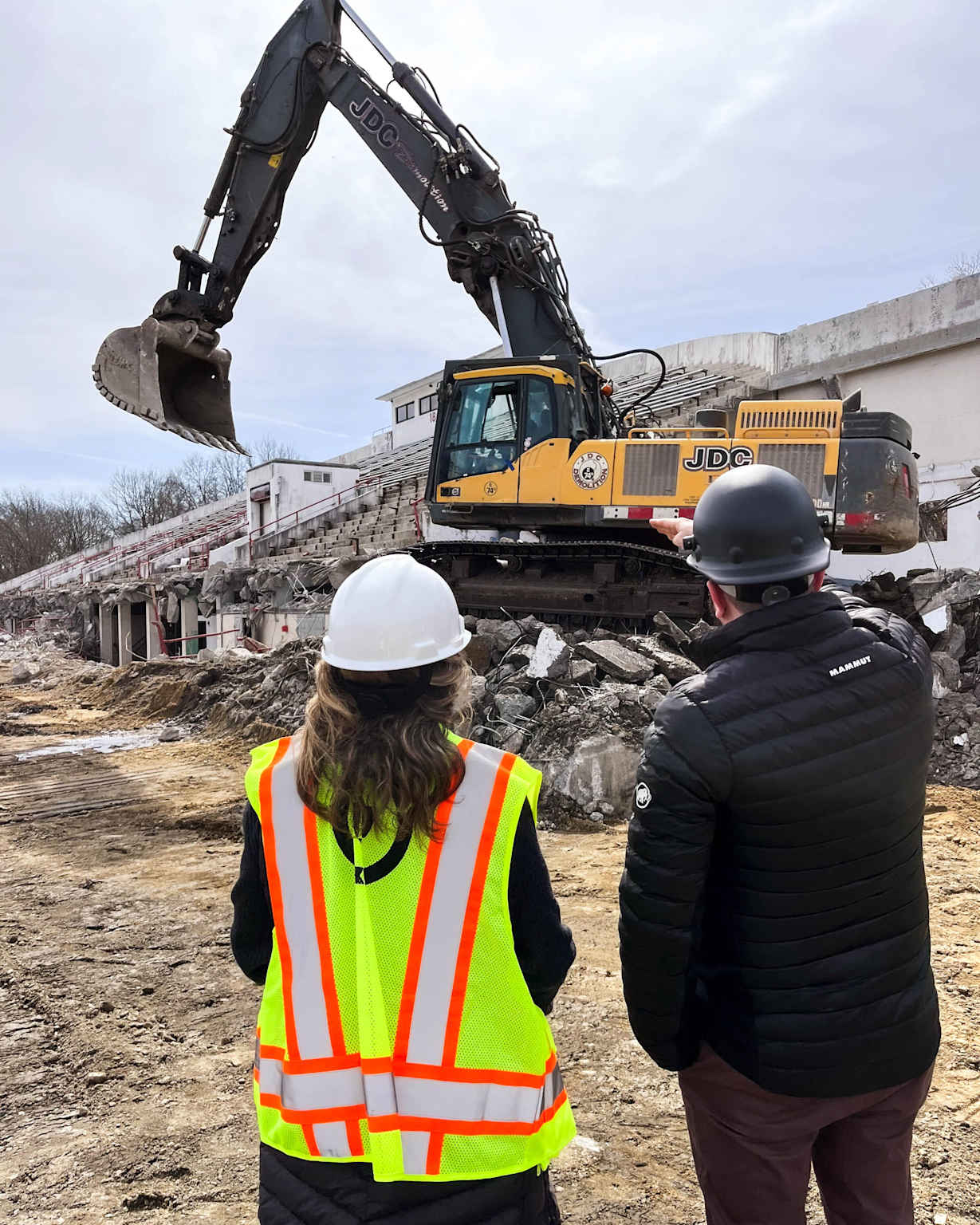 Construction crews working on renovation