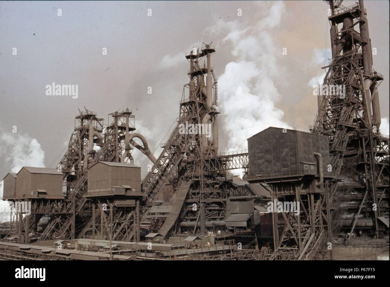 Blast furnace at Anshan Iron & Steel Works China Stock Photo 