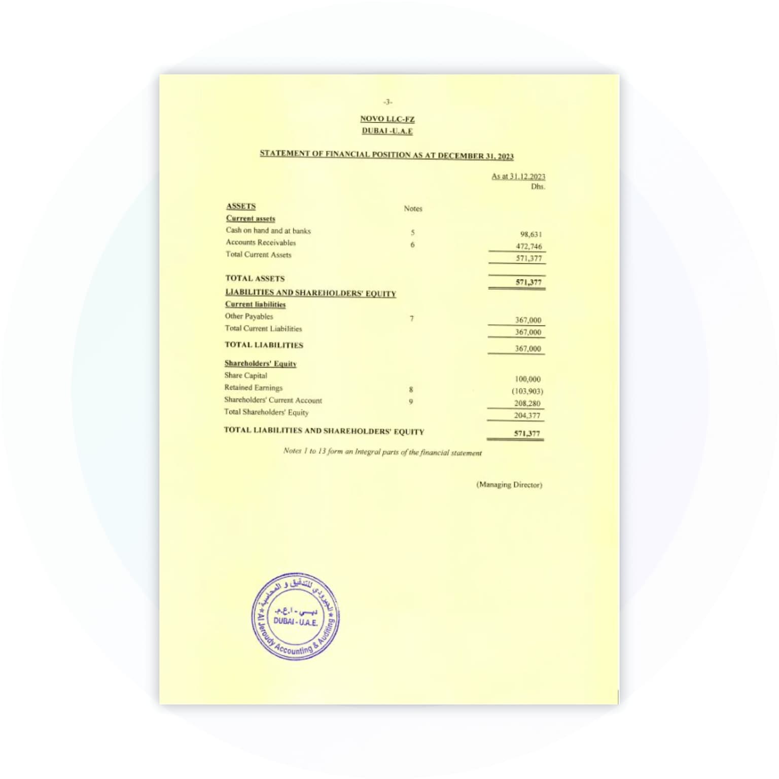 UAE会計監査と財務諸表