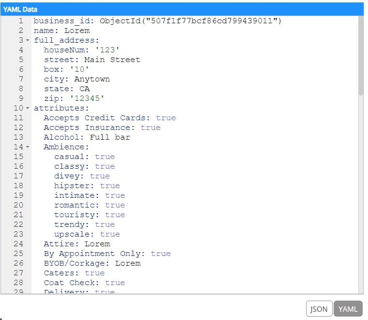 YAML Template Structure
