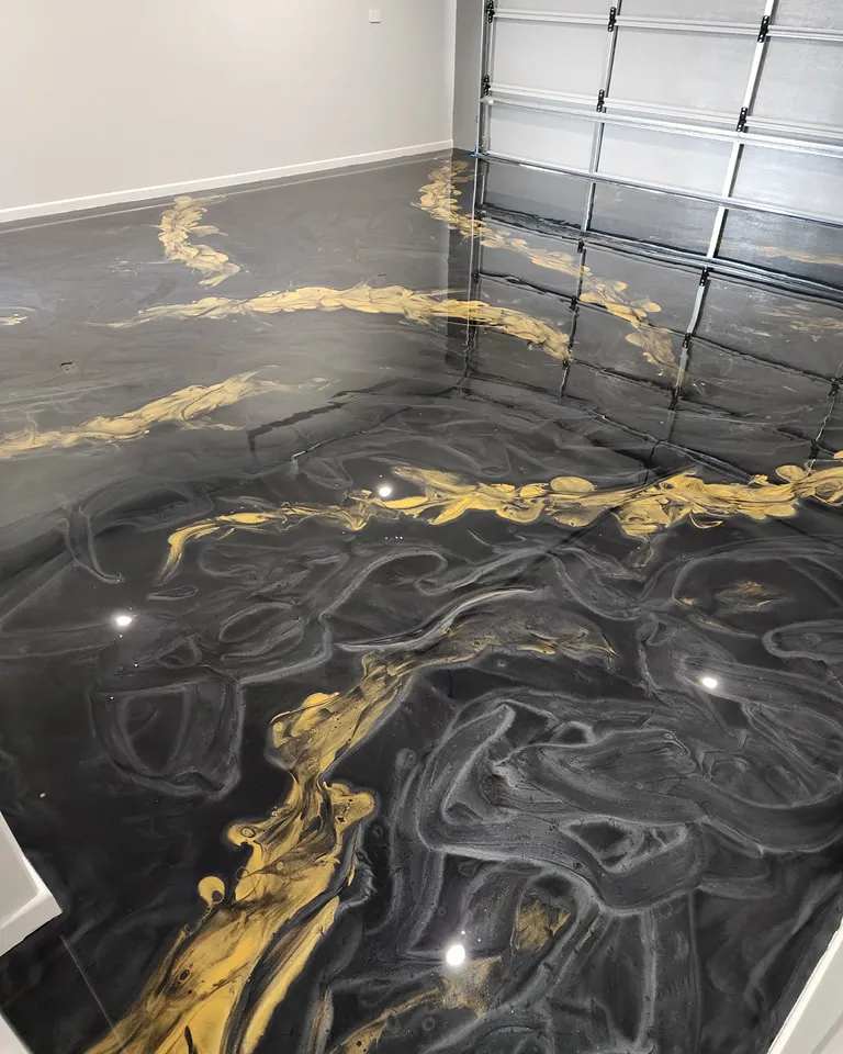 Metallic Epoxy Floor Gold Silver