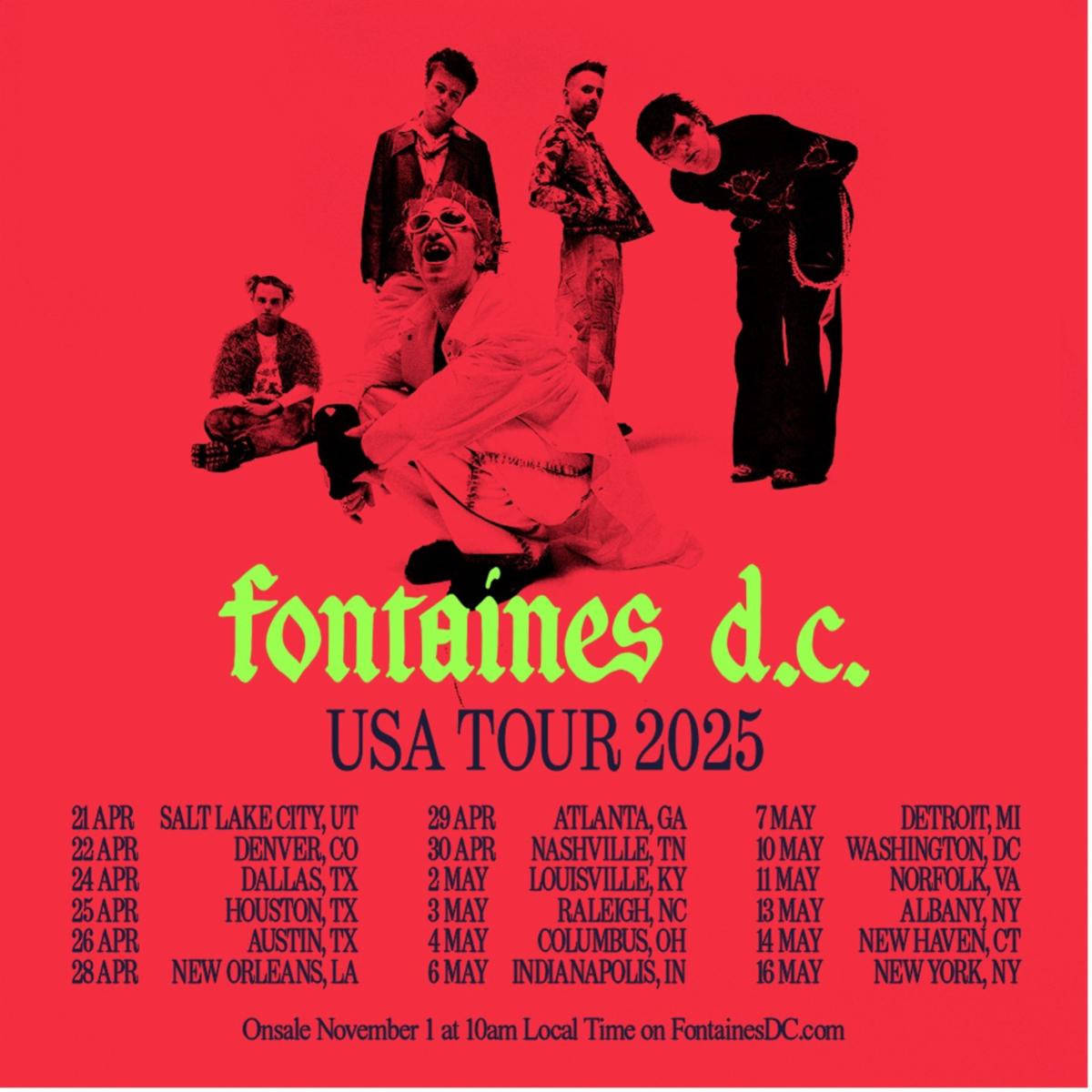 Fontaines D.C. announces new 2025 North American tour dates