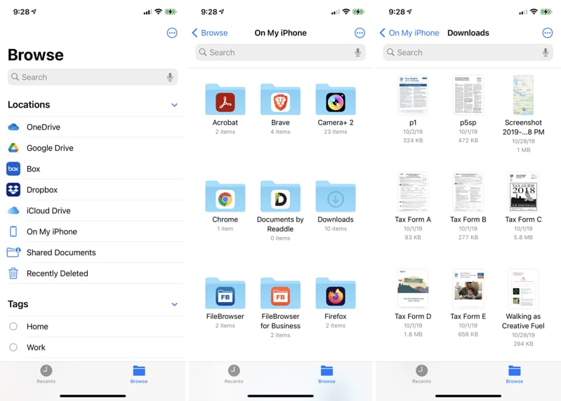 iPhone Files App Downloads