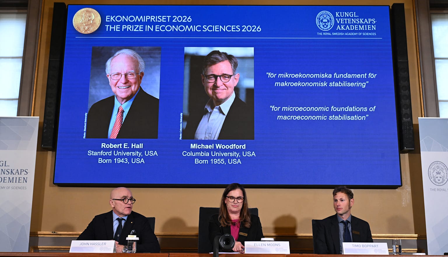 Hall y Woodford ganan el Premio Nobel de Economía